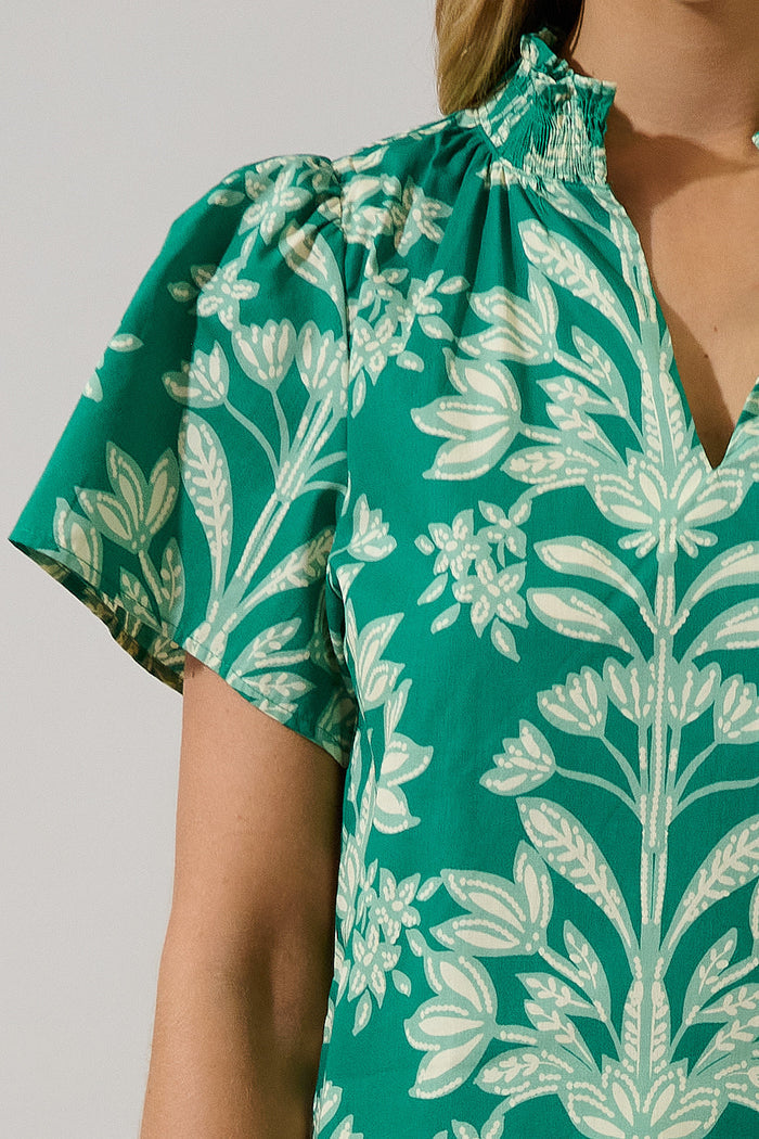 Barcy Smocked Top Estela Floral