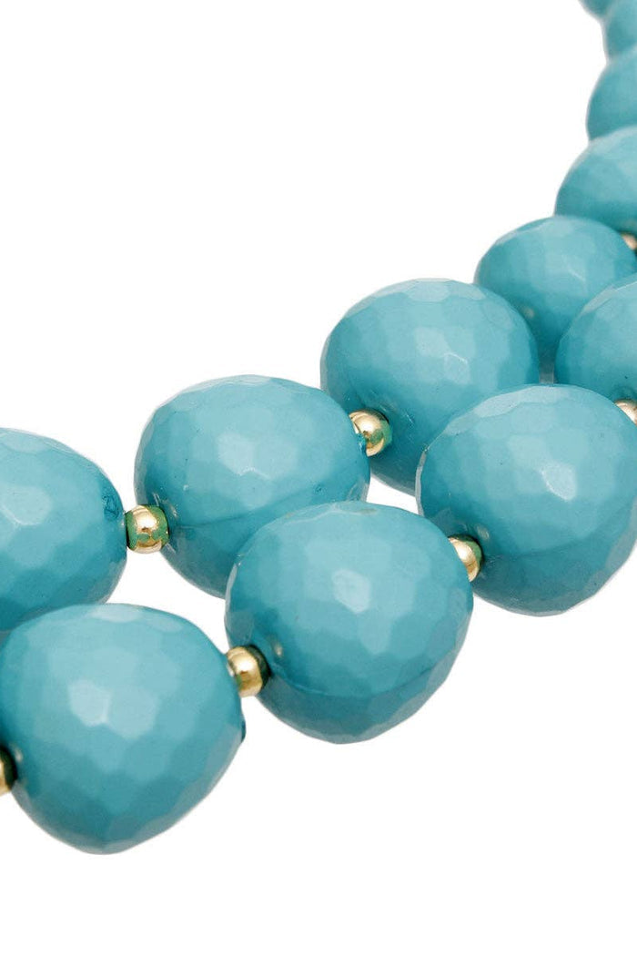 Style the Beaded Turquoise Faceted Necklace exclusively at Born To Glam