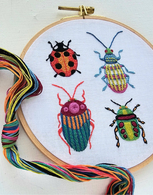 Beetle Collection Embroidery Kit, Jessica Long Embroidery