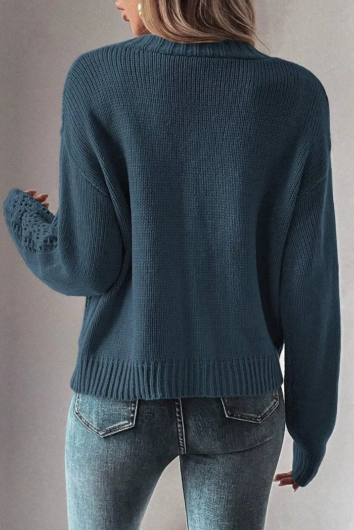 Shop Beige Open Knit Drop Shoulder Sweater Cardigan at eAura