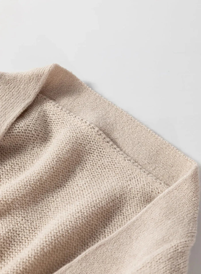 Shop Beige Side Pockets Open Front Long Knitted Cardigan at eAura