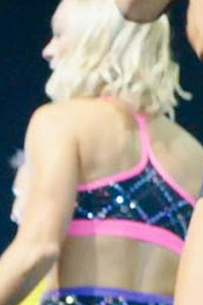 Beth Sports Bra in Pink Crystal Couture - Special Order