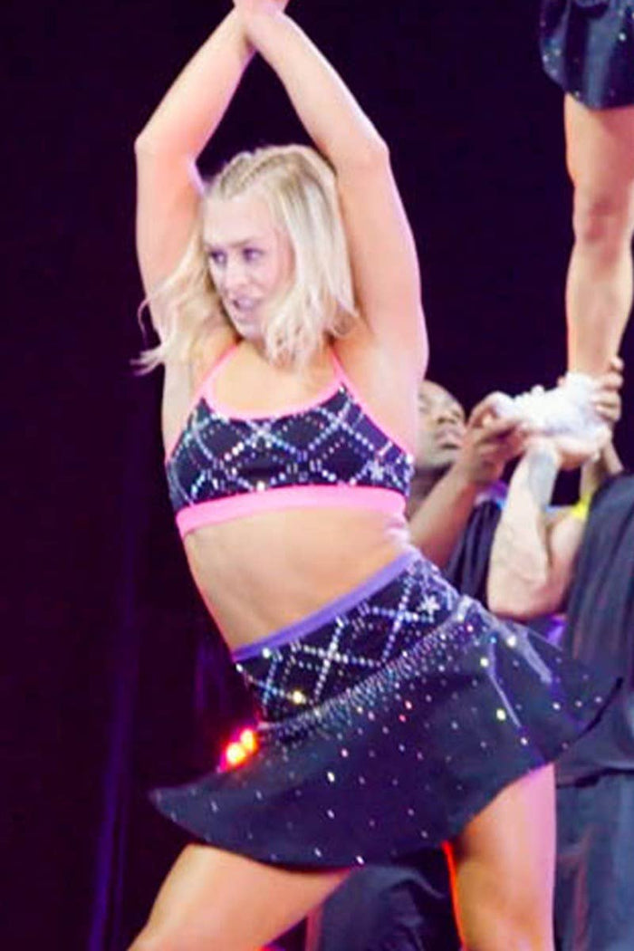 Beth Sports Bra in Pink Crystal Couture - Special Order