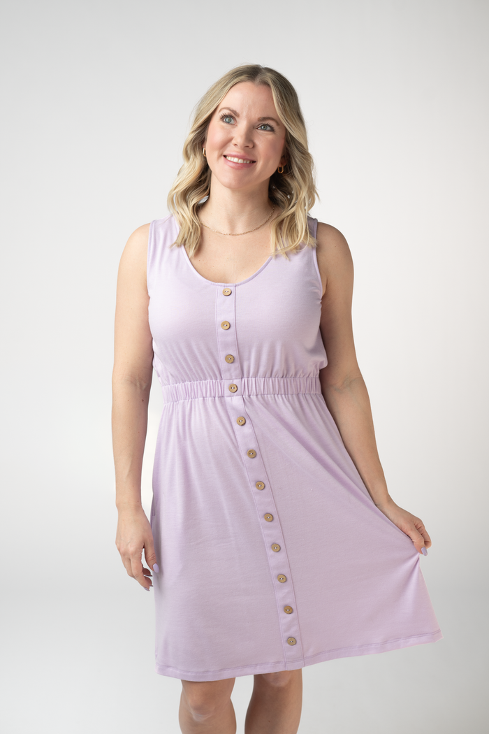 Beverly Button Dress - Lavender by Michelle Mae