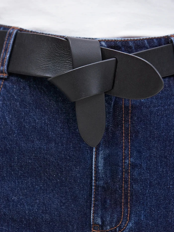 Black Knot Leather Belt