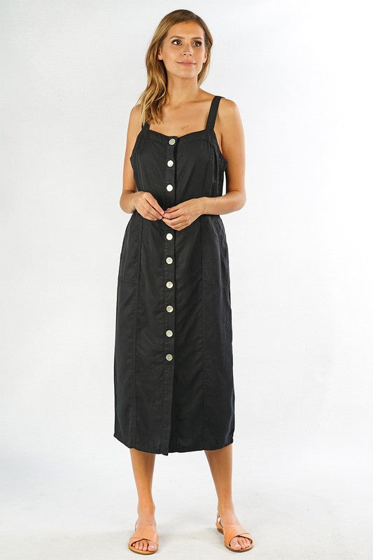 Black Tencel Midi Dress