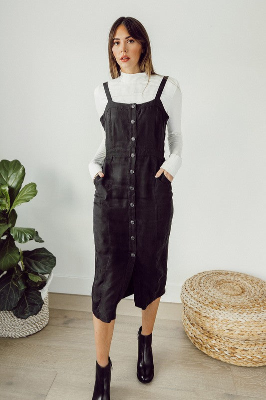 Black Tencel Midi Dress