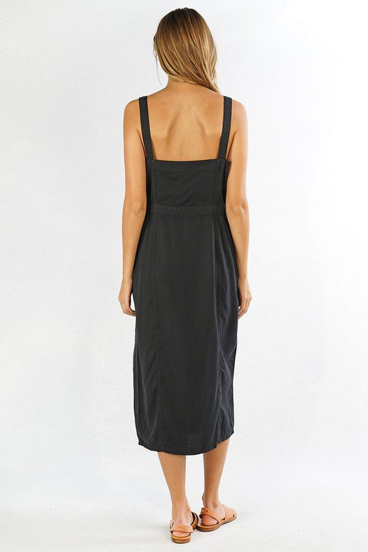 Black Tencel Midi Dress