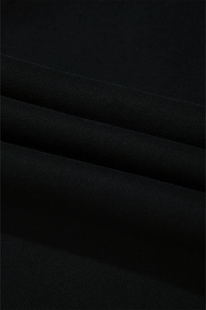 Shop Black Zipped Neck Pullover Drop Shoulder Sweatshirt at eAura