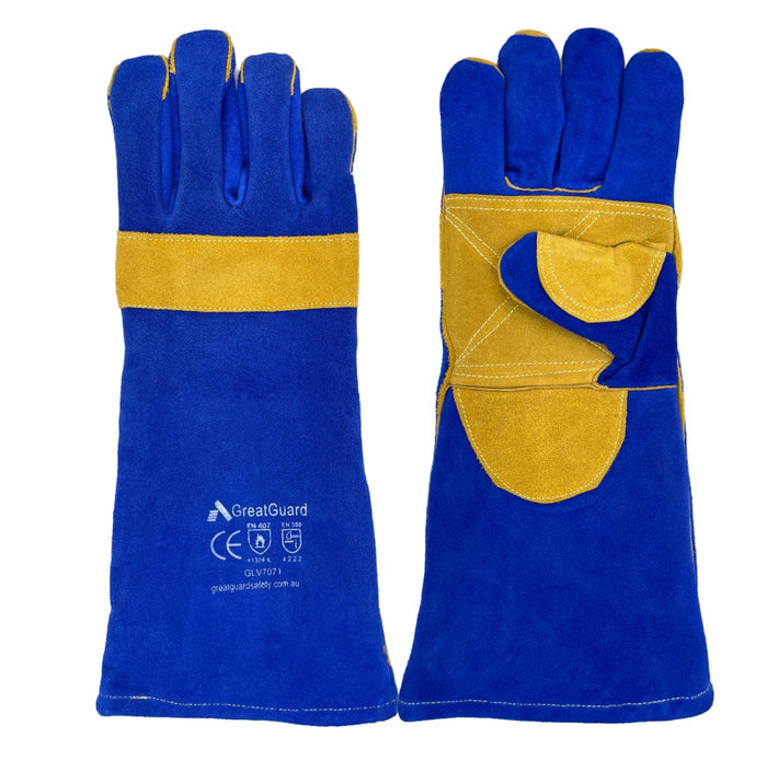 Blue & Gold Welding Glove