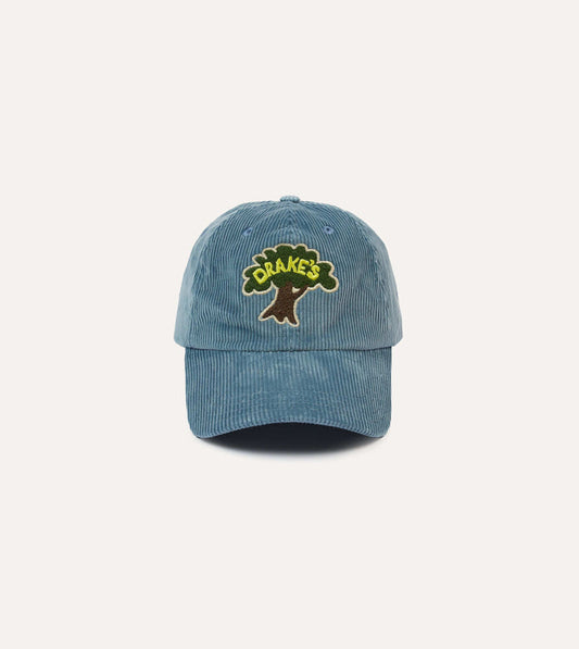 Blue Tree Emblem Cotton Corduroy Baseball Cap