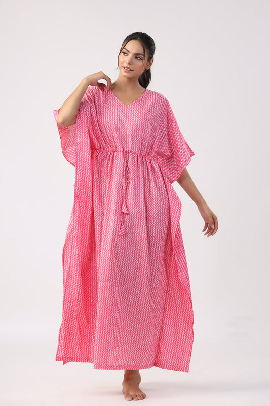Blushing Pink Cotton Kaftan