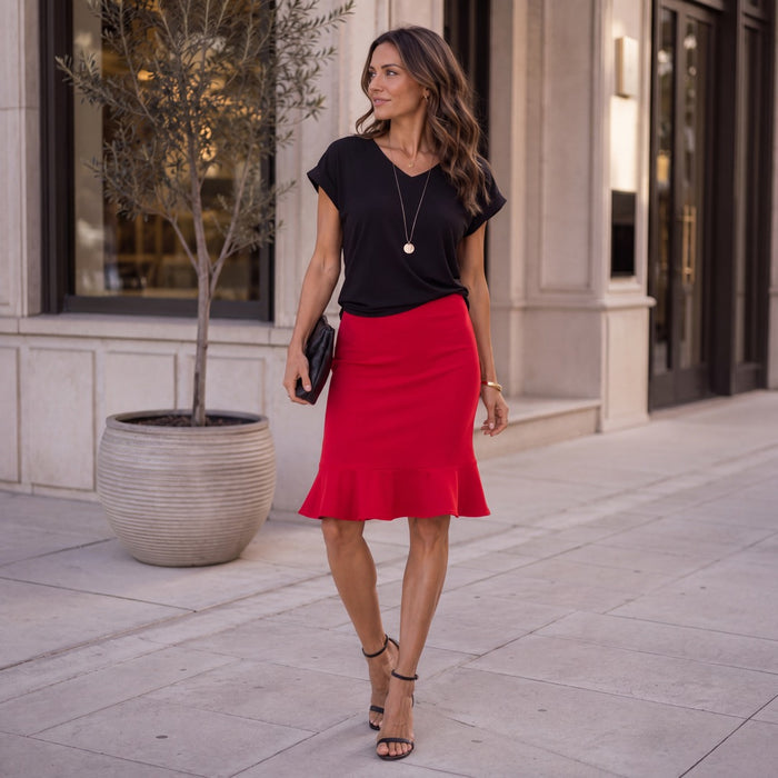 Brigitte Brianna Ruffle Hem Skirt