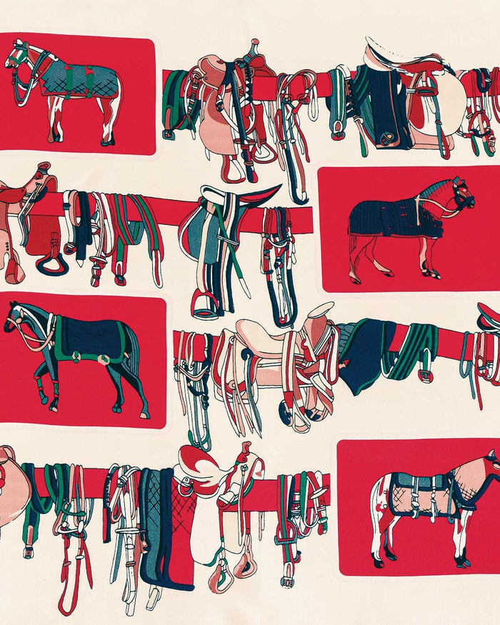 Bronte Equestrian Patterned Ladies Silk Scarf - Image 3 - The Classic Boutique