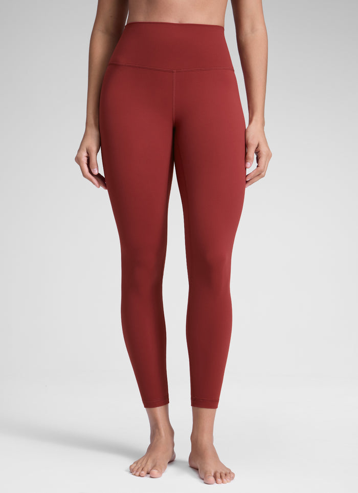CRZ YOGA Women's Yoga Train High Rise Brushed Nakedfeel Leggings 25'' Deep Wine