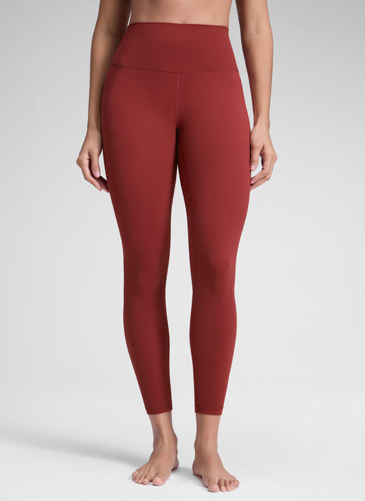 CRZ YOGA Women's Yoga Train High Rise Brushed Nakedfeel Leggings 25'' Deep Wine