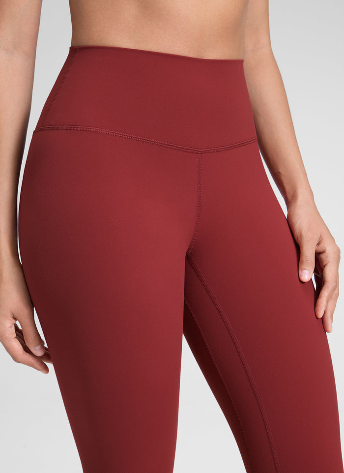 CRZ YOGA Women's Yoga Train High Rise Brushed Nakedfeel Leggings 25'' Deep Wine