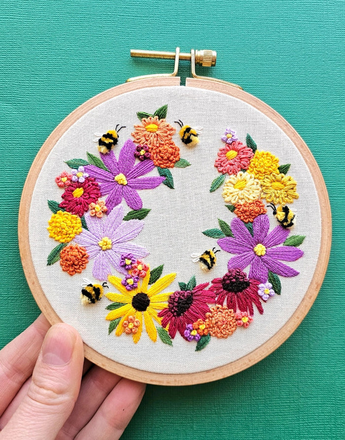 Bumblebee Bouquet Embroidery Kit, Jessica Long Embroidery
