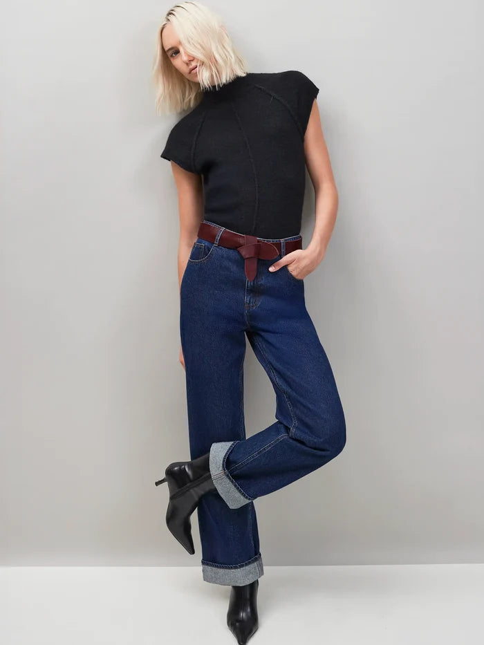 Burgundy Pony-Hair Knot Belt