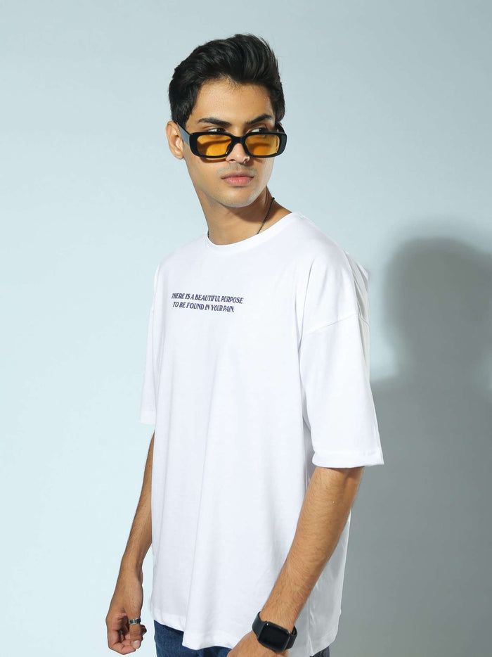 Burning Butterfly tee male model back view butterfly graphic print white Pakistan – GROOVY