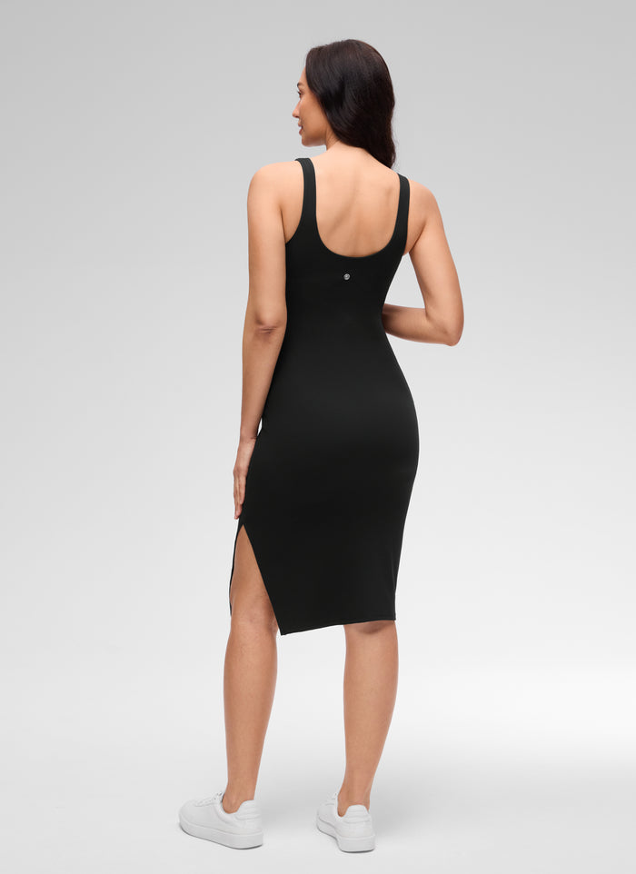 CRZ YOGA Women's Butterluxe Maternity Casual V Neck Nursing Dress Black