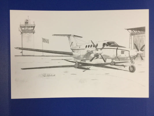 C-12 Airplane Print by Ron Marshall