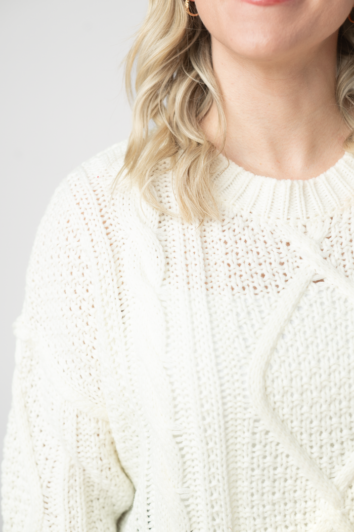 Cable Knit Sweater - Ivory by Michelle Mae