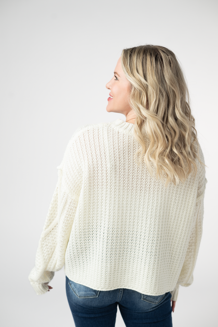 Cable Knit Sweater - Ivory by Michelle Mae
