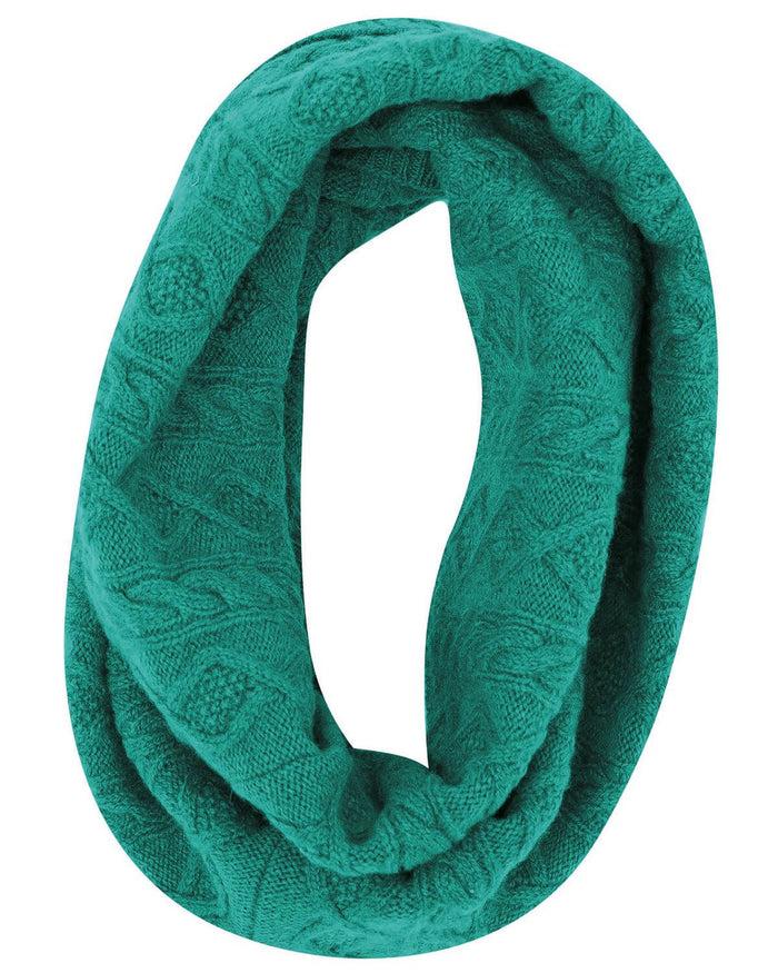 Cable Lambswool Snood  - Soft Green - The Classic Boutique