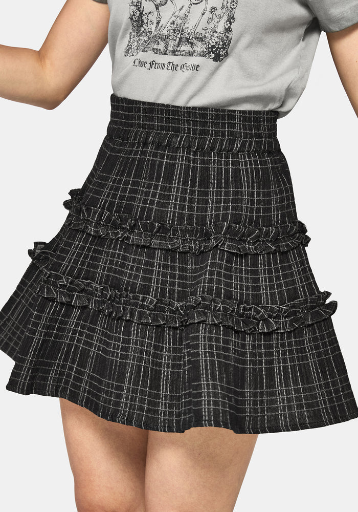 Caledon Check Gauze Mini Skirt