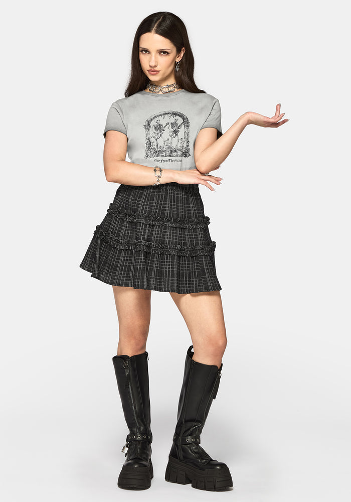 Caledon Check Gauze Mini Skirt