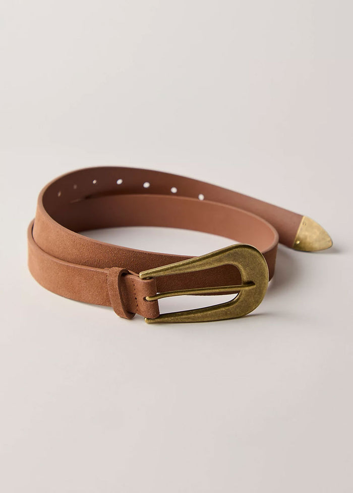 Cannon Suede Belt -Cognac