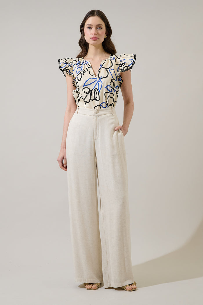 Carya Ruffle Poplin Top Tercy Floral