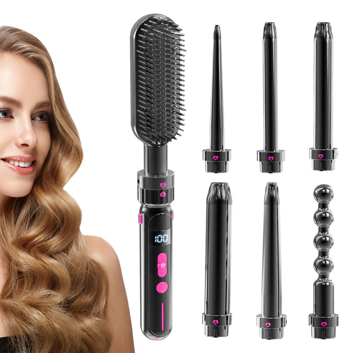 Black curling tool feature graphic showing its PTC fast heating, anti-scald protection and 30 selectable temperature settings