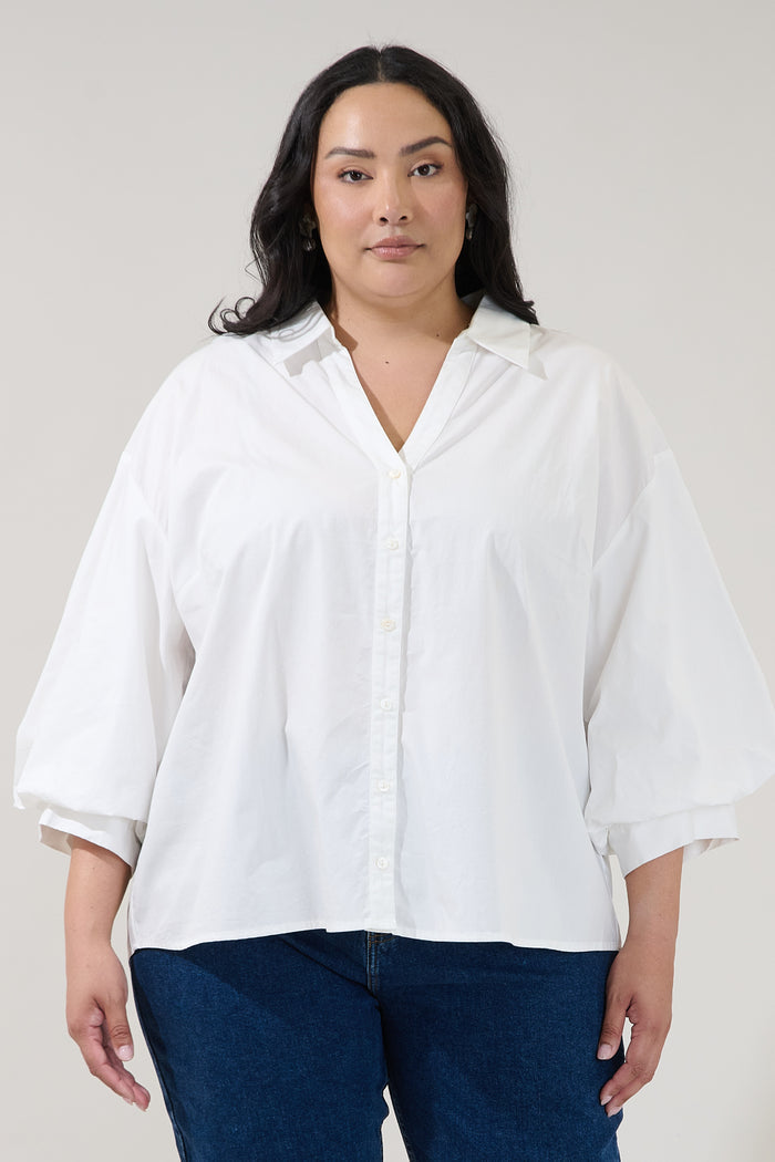 Chalet Button Down Top Curve
