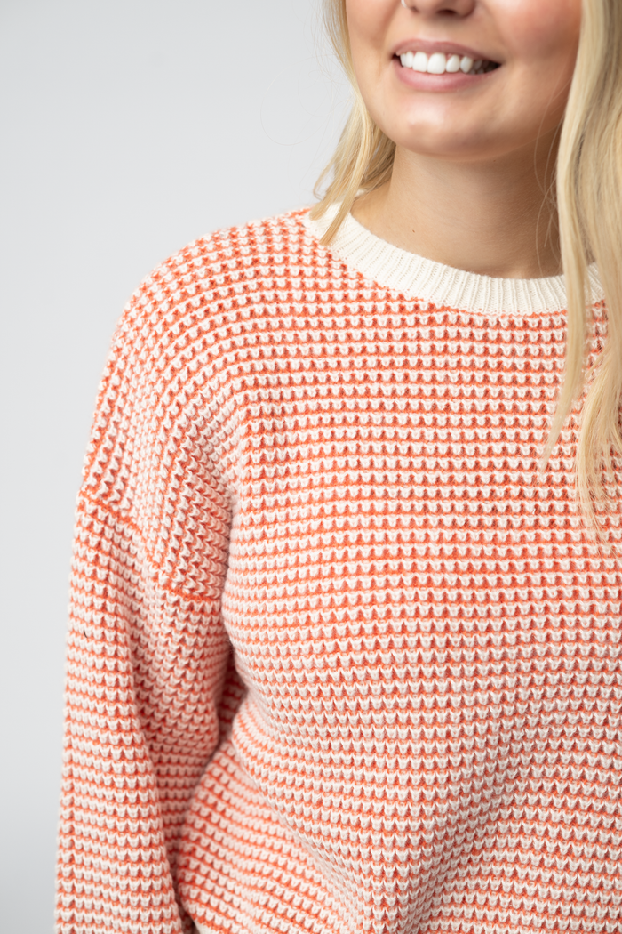 Charlotte Sweater - Orange and Ivory by Michelle Mae