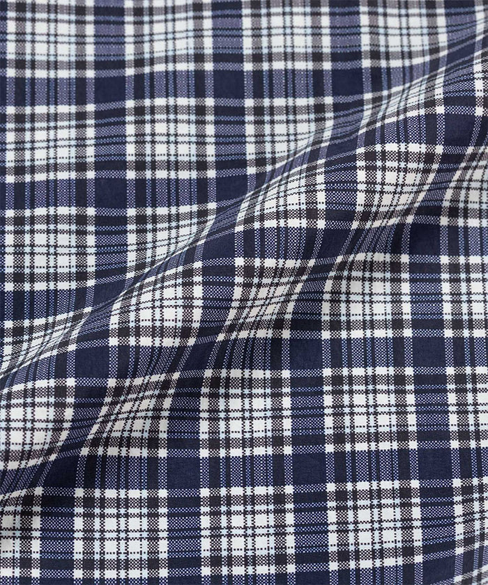 Gramicci navy Checkered Shell Jacket fabric swatch.