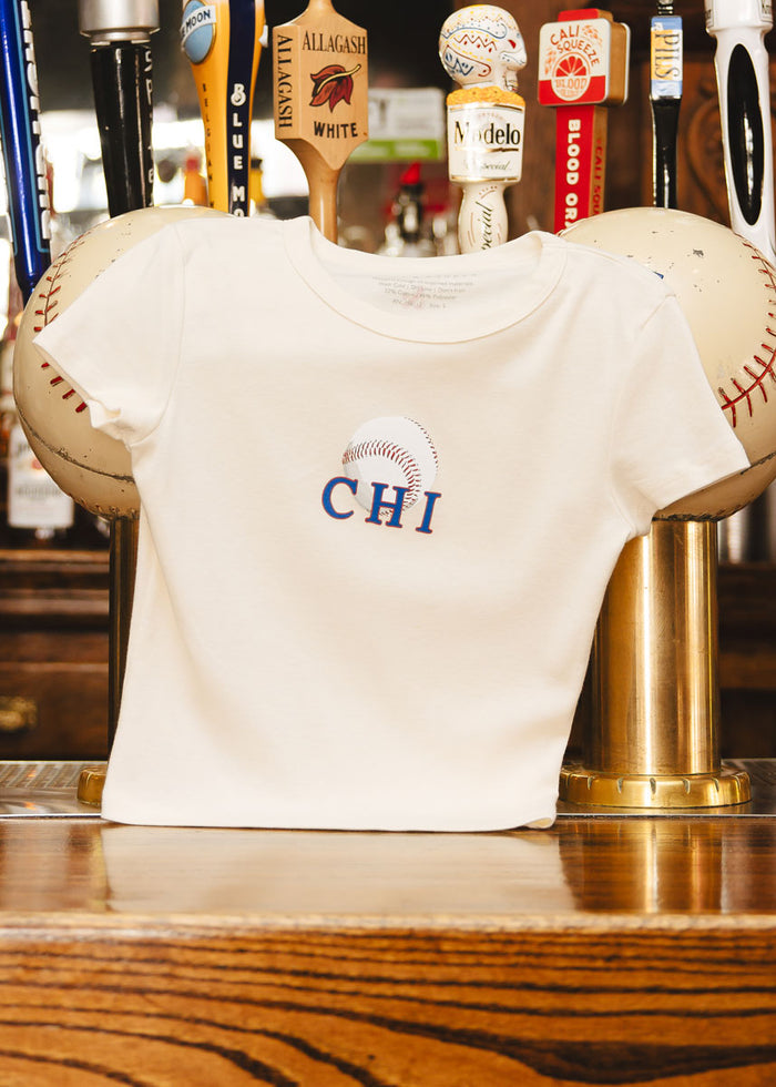 Chi Baseball Baby Tee - Natural