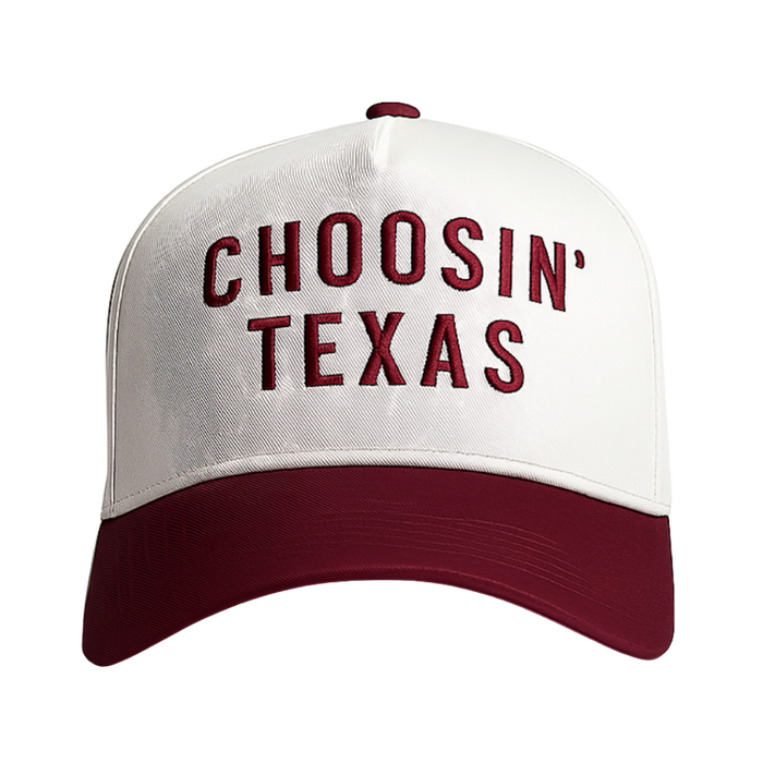 Choosin' Texas - White and Maroon Trucker Hat