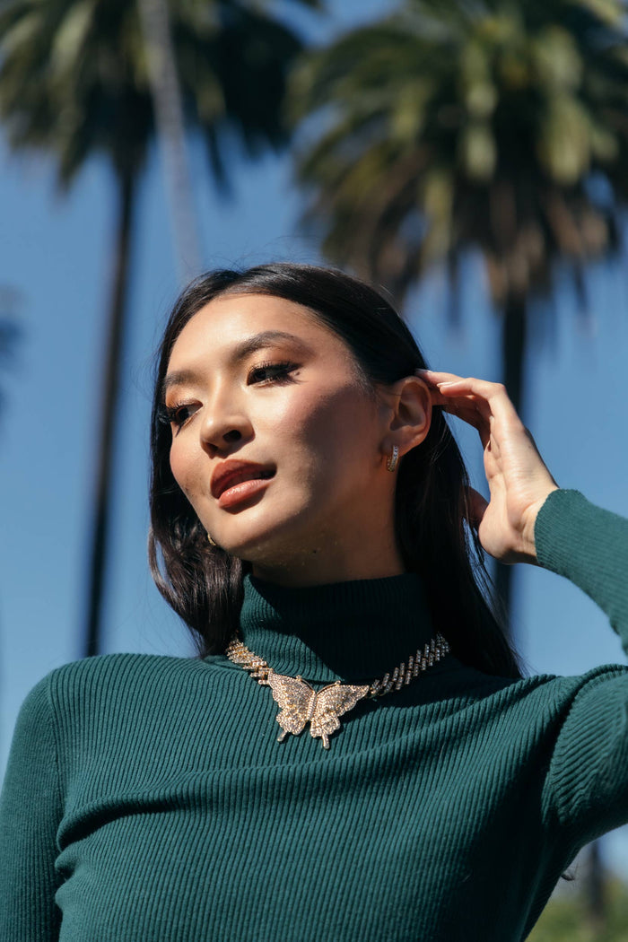 Ciana Cuban Link Butterfly Necklace - Born To Glam