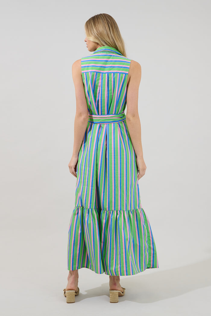 Cileah Collared Maxi Dress Stripe
