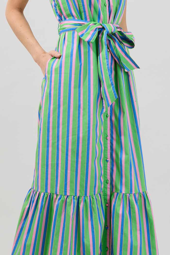 Cileah Collared Maxi Dress Stripe