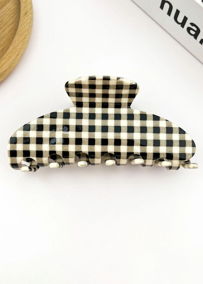 Classic Gingham Claw Clip - Black