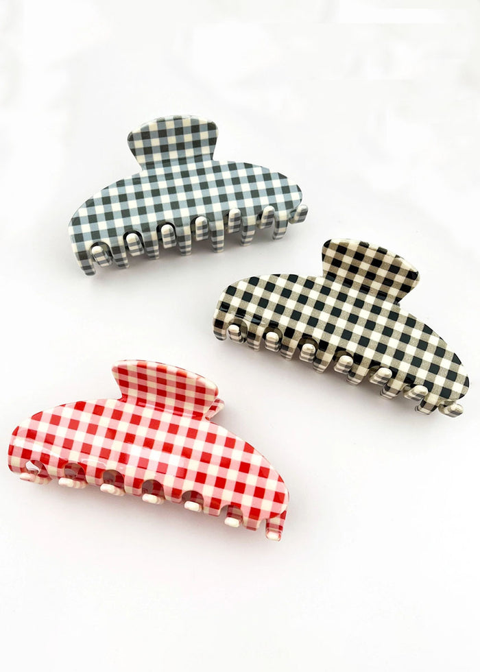 Classic Gingham Claw Clip - Black