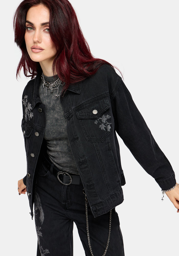 Cleo Phoenix Print Denim Jacket