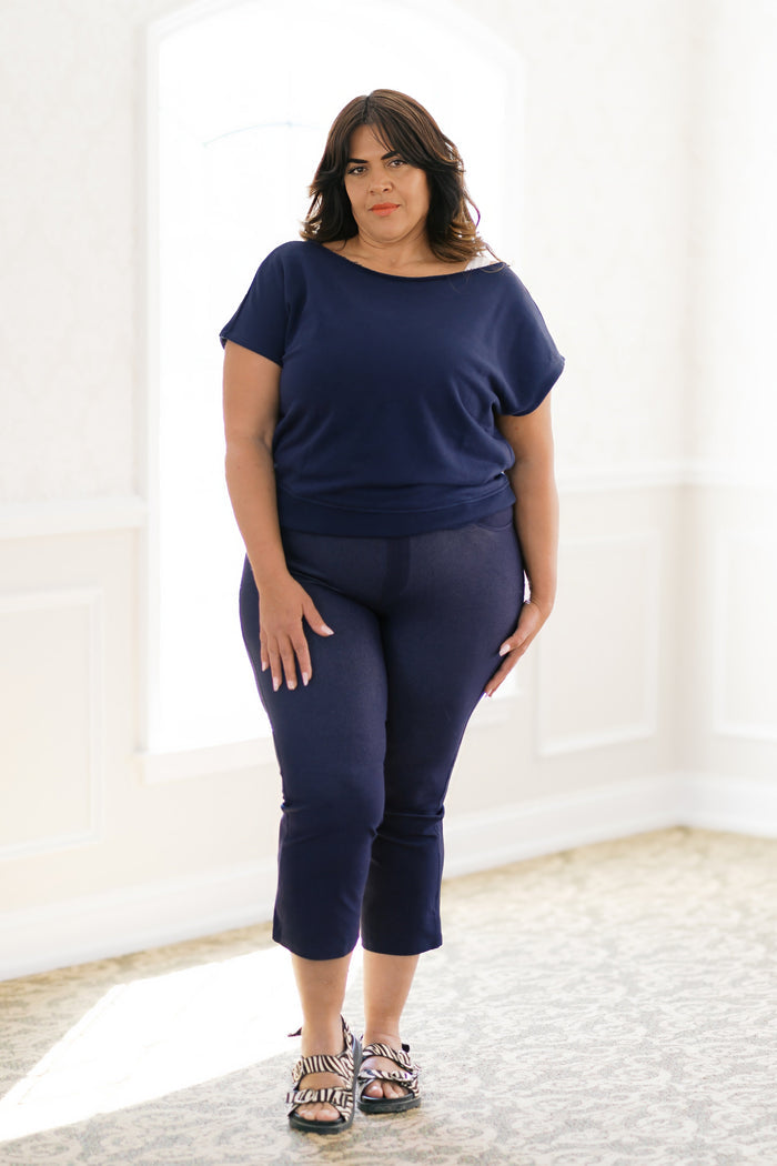 Comfy Chic Top in Navy by Rae Mode