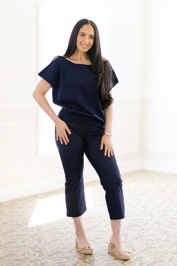 Comfy Chic Top in Navy by Rae Mode