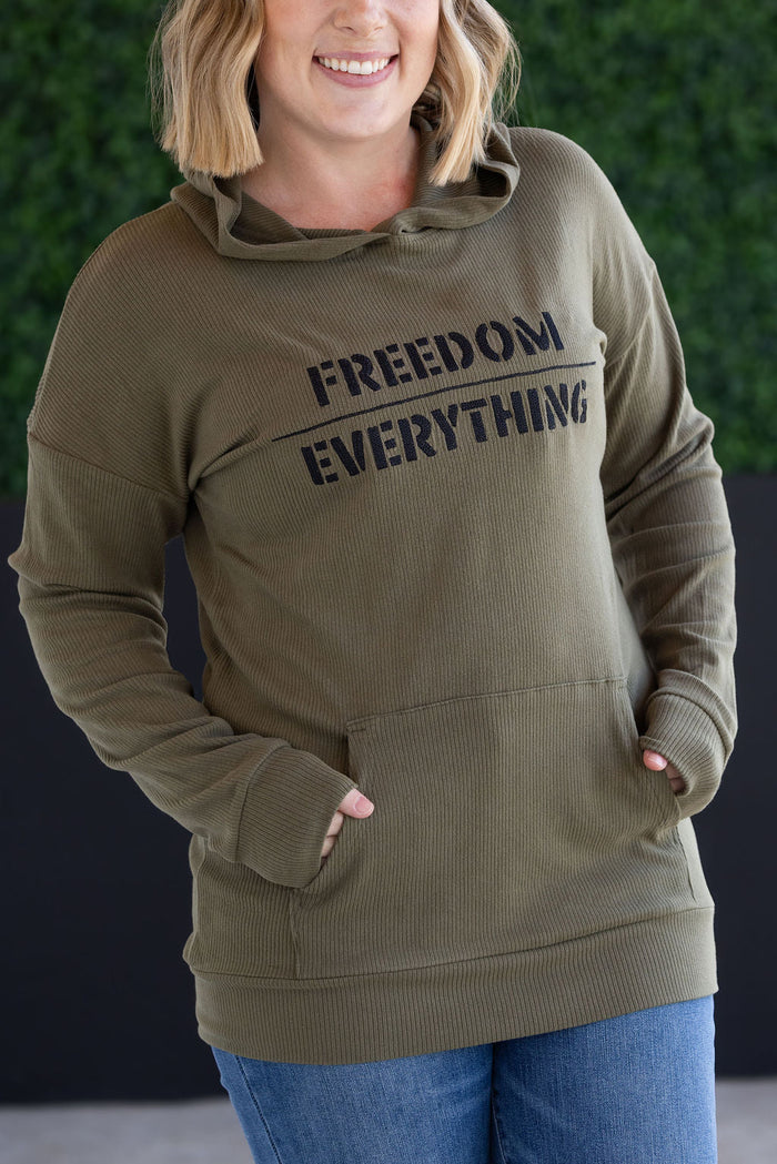 Corrine Embroidered Hoodie - Freedom Over Everything by Michelle Mae