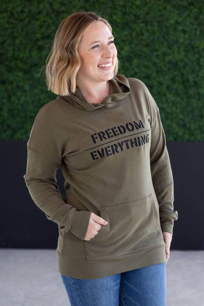 Corrine Embroidered Hoodie - Freedom Over Everything by Michelle Mae