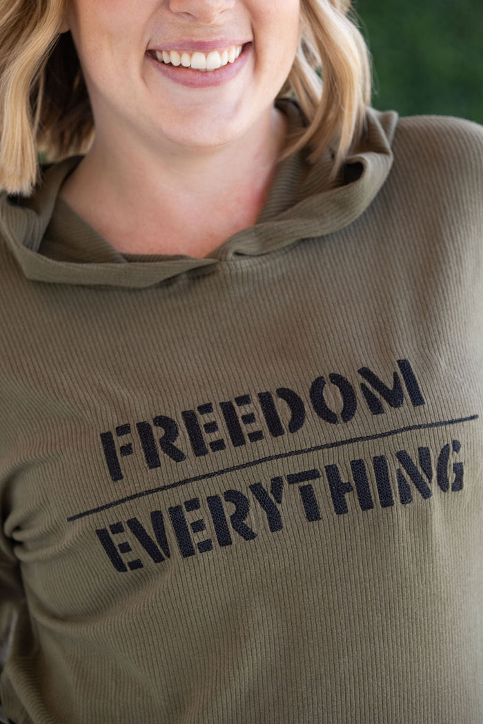 Corrine Embroidered Hoodie - Freedom Over Everything by Michelle Mae